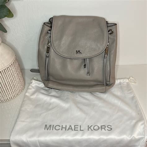 michael kors backpack evie pearl gray|Michael Kors Evie Backpack .